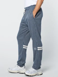 Clearance Dallas Houndstooth Track Pant- Maritime Blue Tracksuits