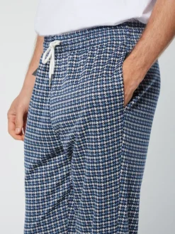 Clearance Dallas Houndstooth Track Pant- Maritime Blue Tracksuits