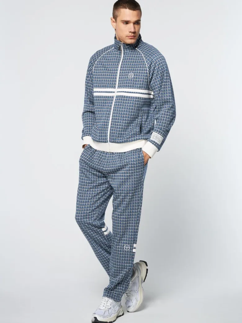 Discount Dallas Houndstooth Track Jacket- Maritime Blue View All