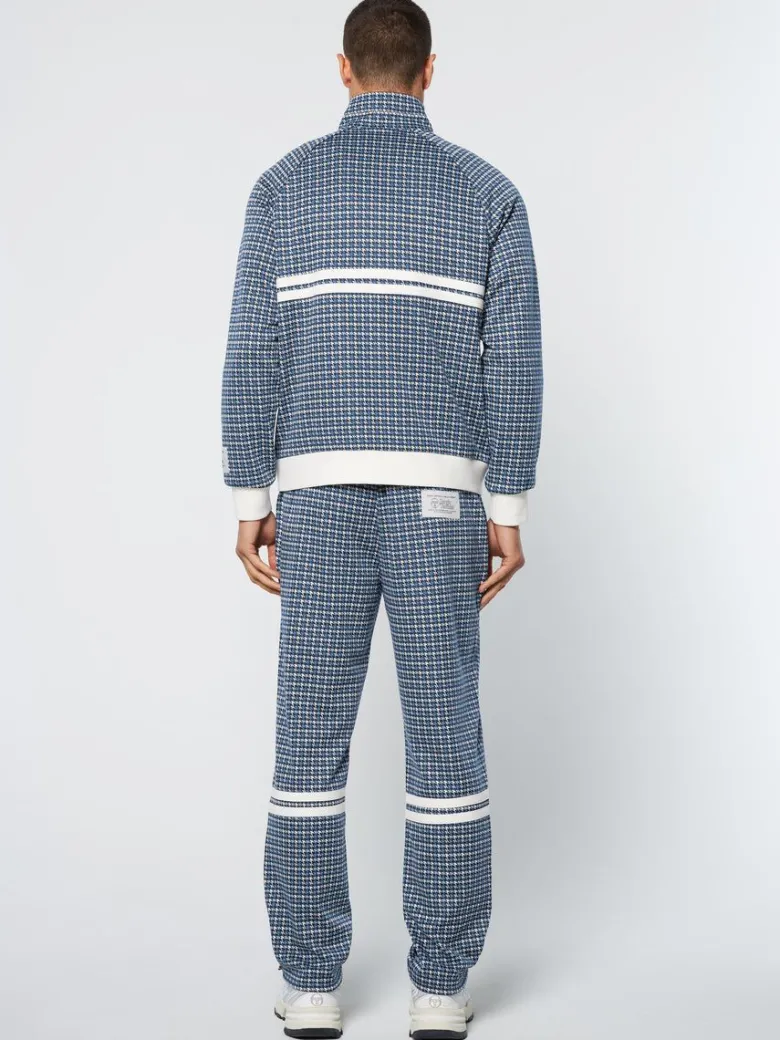 Discount Dallas Houndstooth Track Jacket- Maritime Blue View All