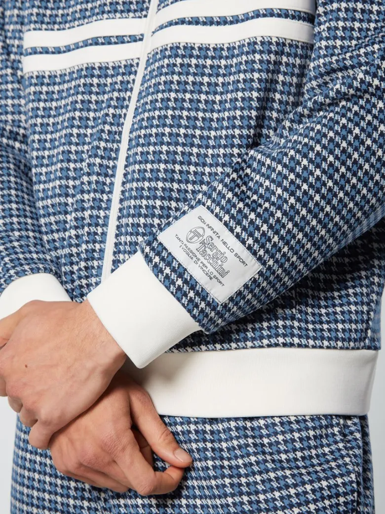 Discount Dallas Houndstooth Track Jacket- Maritime Blue View All