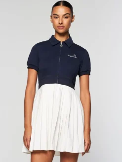 Discount Damarindo Dress- Maritime Blue/ White For The Court