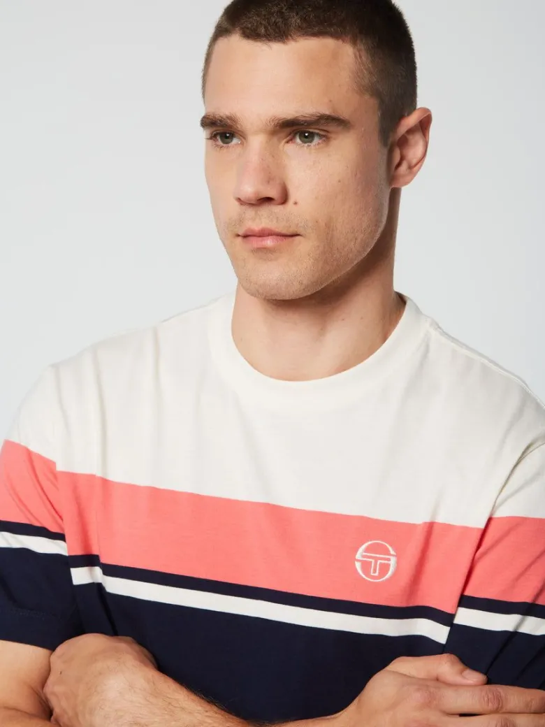 Fashion Damarindo T-Shirt Archivio -Gardenia/ Maritime Blue The Essentials