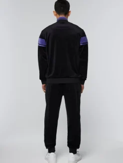 Sale Damarindo Velour Track Jacket- Black/ Liberty Velour
