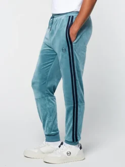 Hot Debossed Damarindo Velour Track Pant- Larkspur Pants And Sweatpants