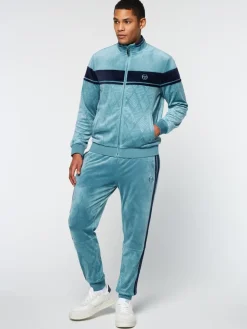 Online Debossed Damarindo Velour Track Jacket- Larkspur Tracksuits