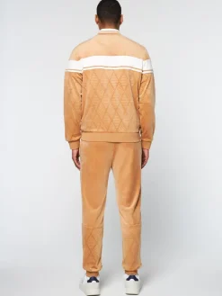 Discount Debossed Damarindo Velour Track Jacket- Meerkat View All