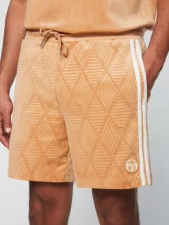 Outlet Debossed Damarindo Velour Short- Meerkat Velour