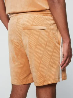 Outlet Debossed Damarindo Velour Short- Meerkat Velour