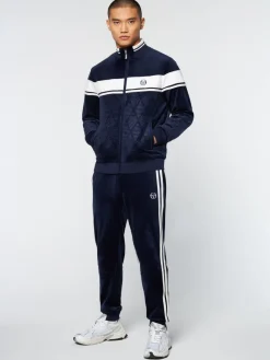 Hot Debossed Damarindo Velour Track Jacket- Maritime Blue Jackets