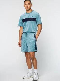 Sale Debossed Damarindo Velour Short- Larkspur View All