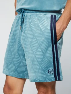 Sale Debossed Damarindo Velour Short- Larkspur Shorts And Swim