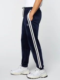 Discount Debossed Damarindo Velour Track Pant- Maritime Blue Tracksuits