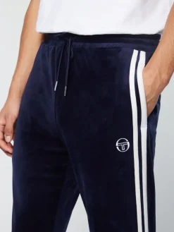 Discount Debossed Damarindo Velour Track Pant- Maritime Blue Tracksuits