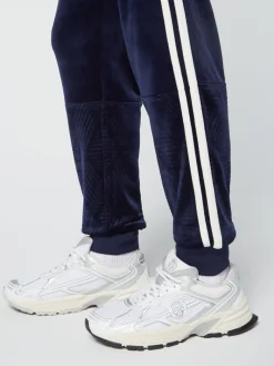 Discount Debossed Damarindo Velour Track Pant- Maritime Blue Tracksuits