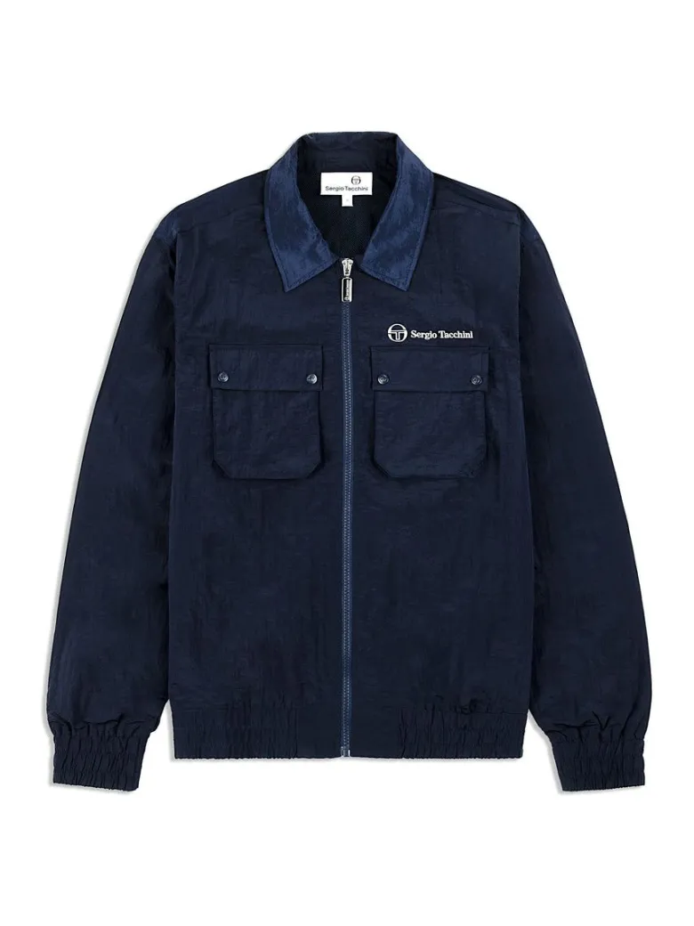 Online Devonte Track Jacket- Maritime Blue Nylon