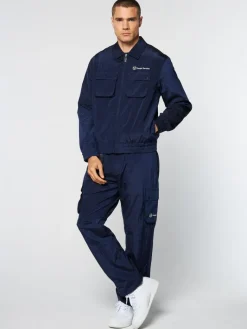 Online Devonte Track Jacket- Maritime Blue Nylon