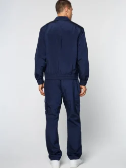 Online Devonte Track Jacket- Maritime Blue Nylon