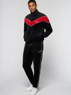 Discount Gallone Velour Track Jacket- Black Beauty Tracksuits