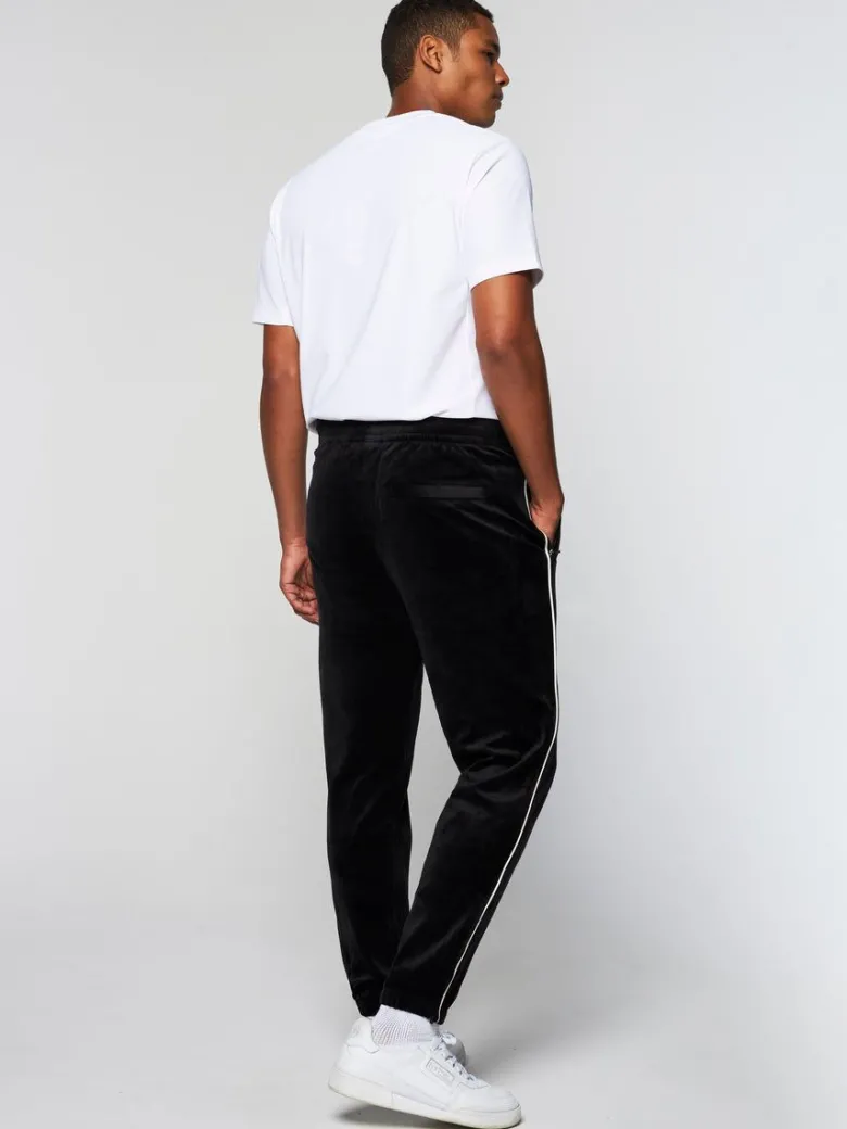 Outlet Gallone Velour Track Pant- Black Beauty Pants And Sweatpants