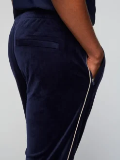 New Gallone Velour Track Pant- Maritime Blue Velour
