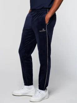 Fashion Gallone Velour Track Pant- Maritime Blue View All