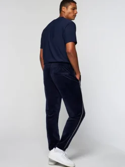 Fashion Gallone Velour Track Pant- Maritime Blue View All