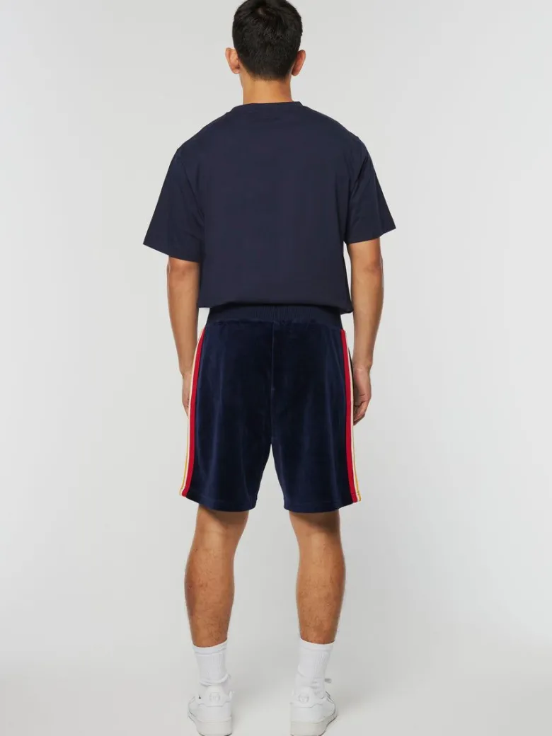 New Goran Velour Track Short Archivio- Maritime Blue Velour