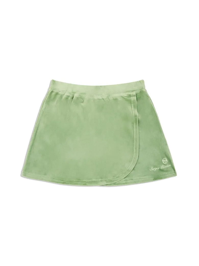 Outlet Josie Tennis Skirt- Jade Green Velour