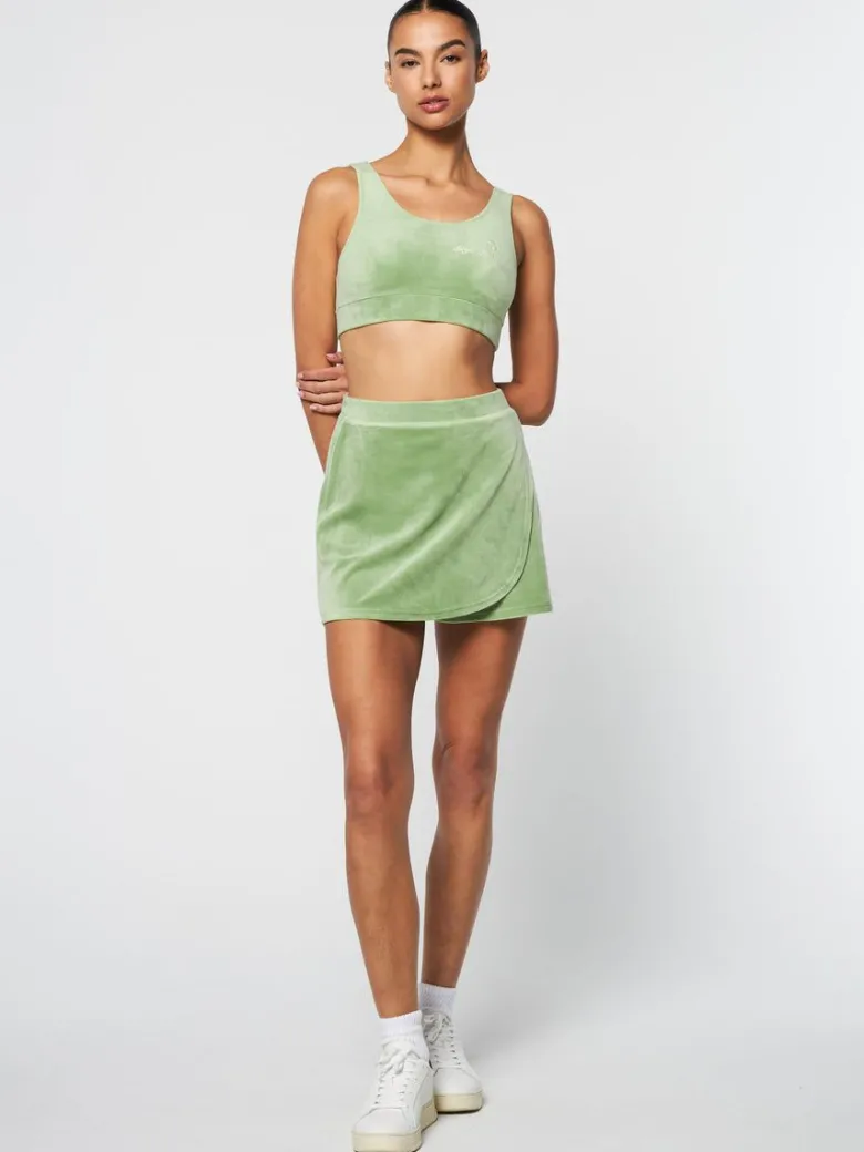 Outlet Josie Tennis Skirt- Jade Green Velour