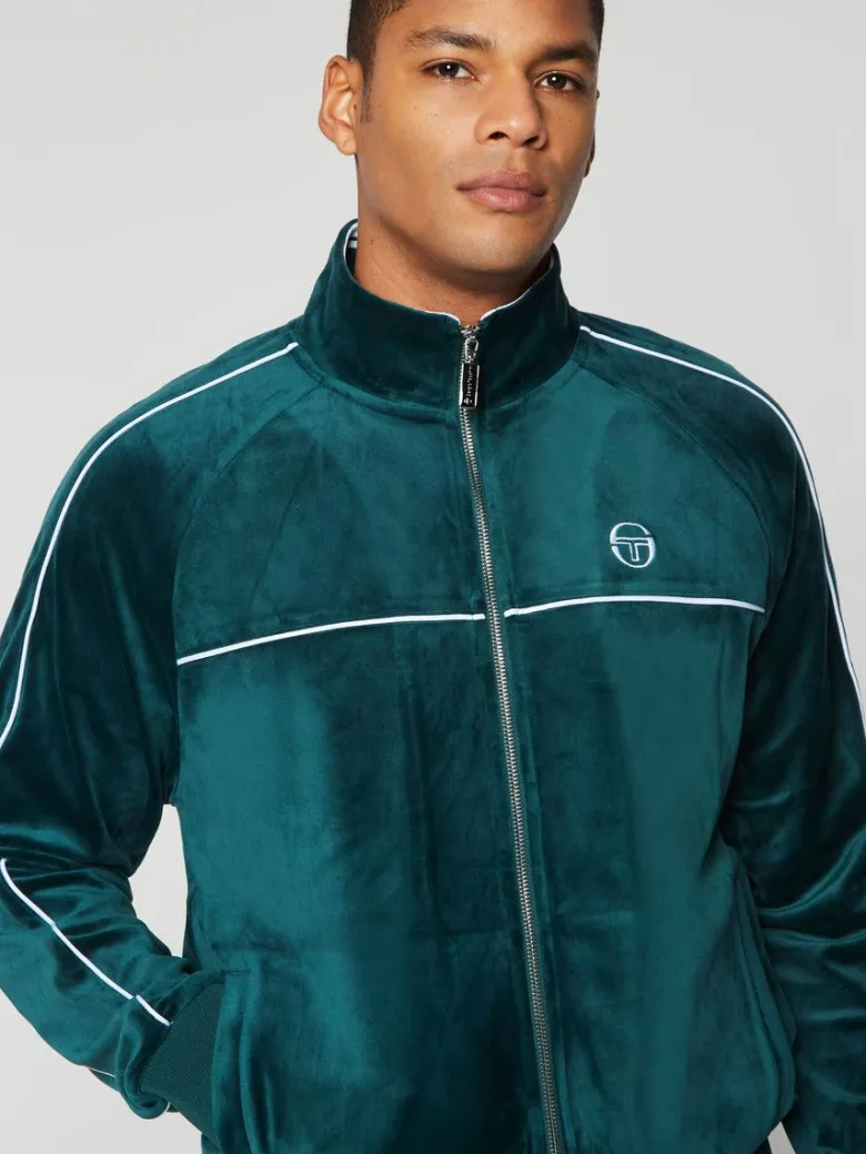 New Lioni Velour Track Jacket- Botanical Garden Velour