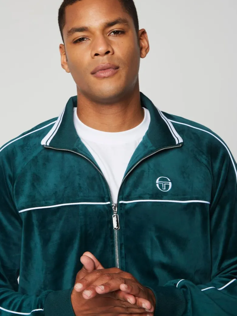 New Lioni Velour Track Jacket- Botanical Garden Velour