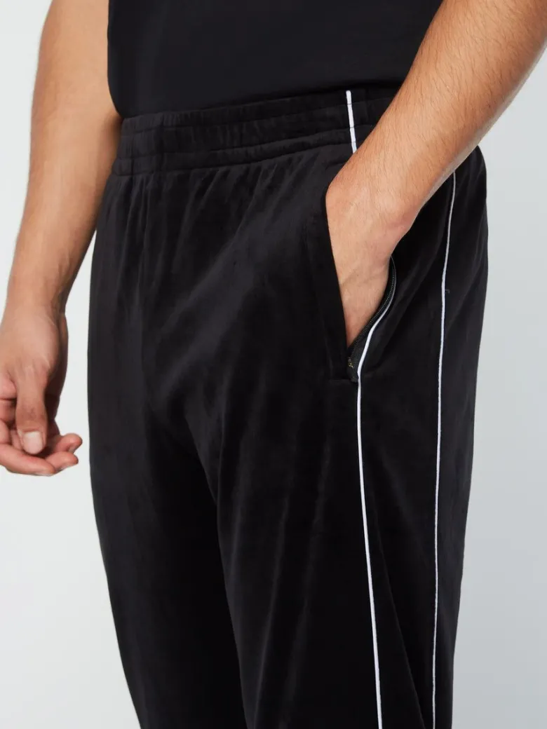 Online Lioni Velour Track Pant- Black Beauty Velour