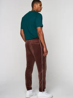 Discount Lioni Velour Track Pant- Deep Mahogany Velour