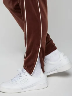 Discount Lioni Velour Track Pant- Deep Mahogany Velour