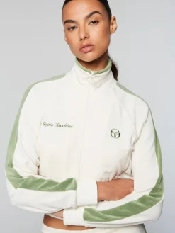 Sale Miss Carlotta Velour Track Jacket- Gardenia Velour