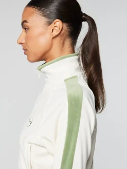 Sale Miss Carlotta Velour Track Jacket- Gardenia Velour