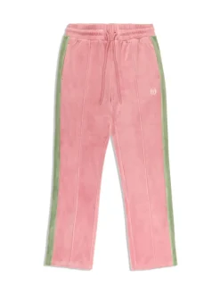Clearance Miss Carlotta Velour Track Pant- Wild Rose Tracksuits