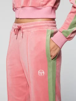 Clearance Miss Carlotta Velour Track Pant- Wild Rose Tracksuits