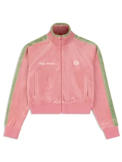 Fashion Miss Carlotta Velour Track Jacket- Wild Rose Velour