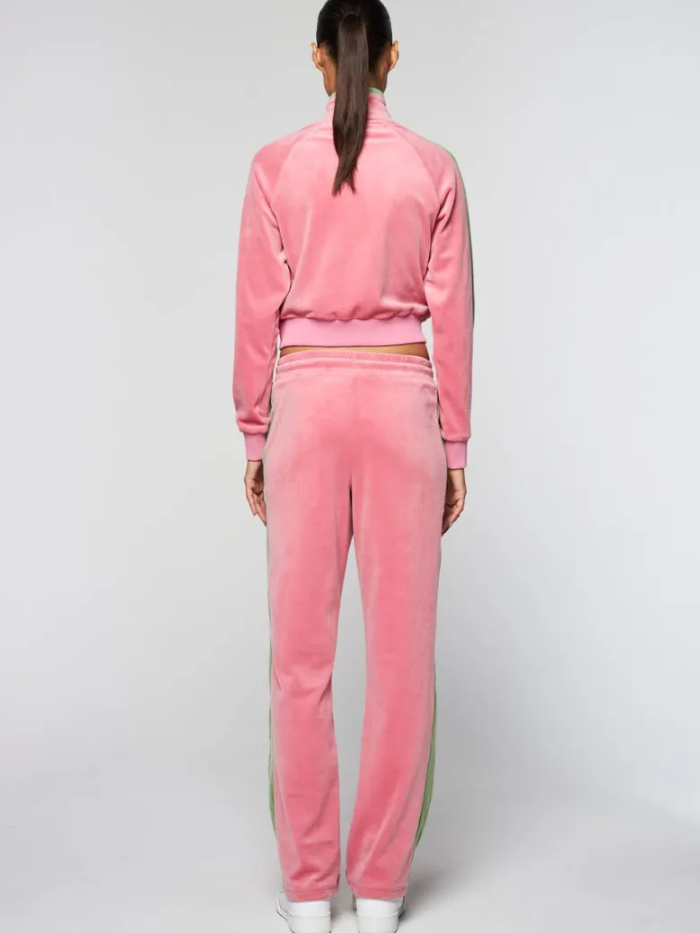 Fashion Miss Carlotta Velour Track Jacket- Wild Rose Velour