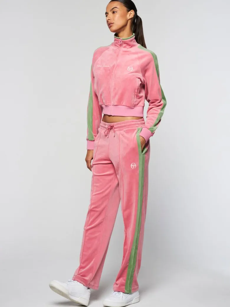 Discount Miss Carlotta Velour Track Jacket- Wild Rose Tracksuits