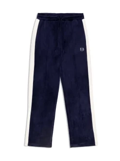 Outlet Miss Carlotta Velour Track Pant- Maritime Blue Velour