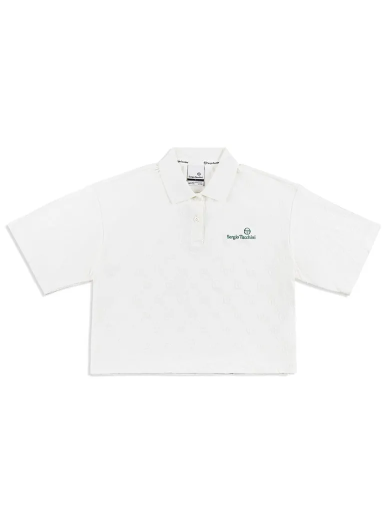 New Monogram Jacquard Cropped Polo- Gardenia For The Court