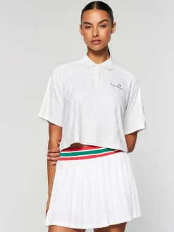 New Monogram Jacquard Cropped Polo- Gardenia For The Court