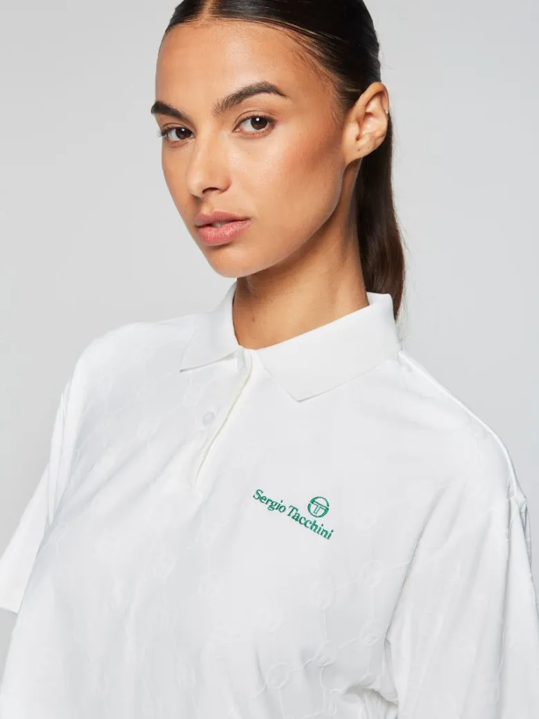 New Monogram Jacquard Cropped Polo- Gardenia For The Court