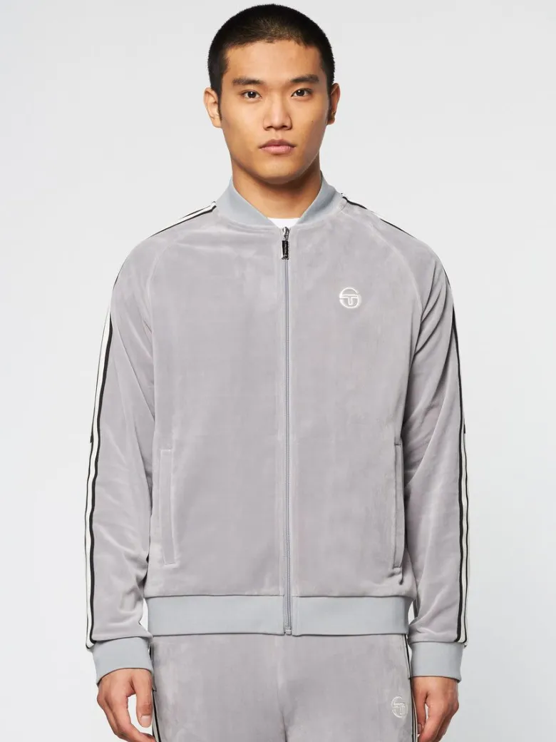 Clearance Pereto Velour Track Jacket- Sleet Jackets