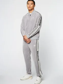 Clearance Pereto Velour Track Jacket- Sleet Jackets