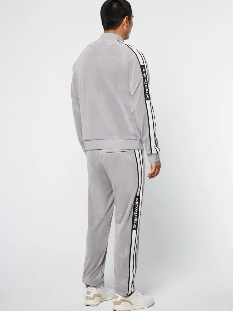 Clearance Pereto Velour Track Jacket- Sleet Jackets