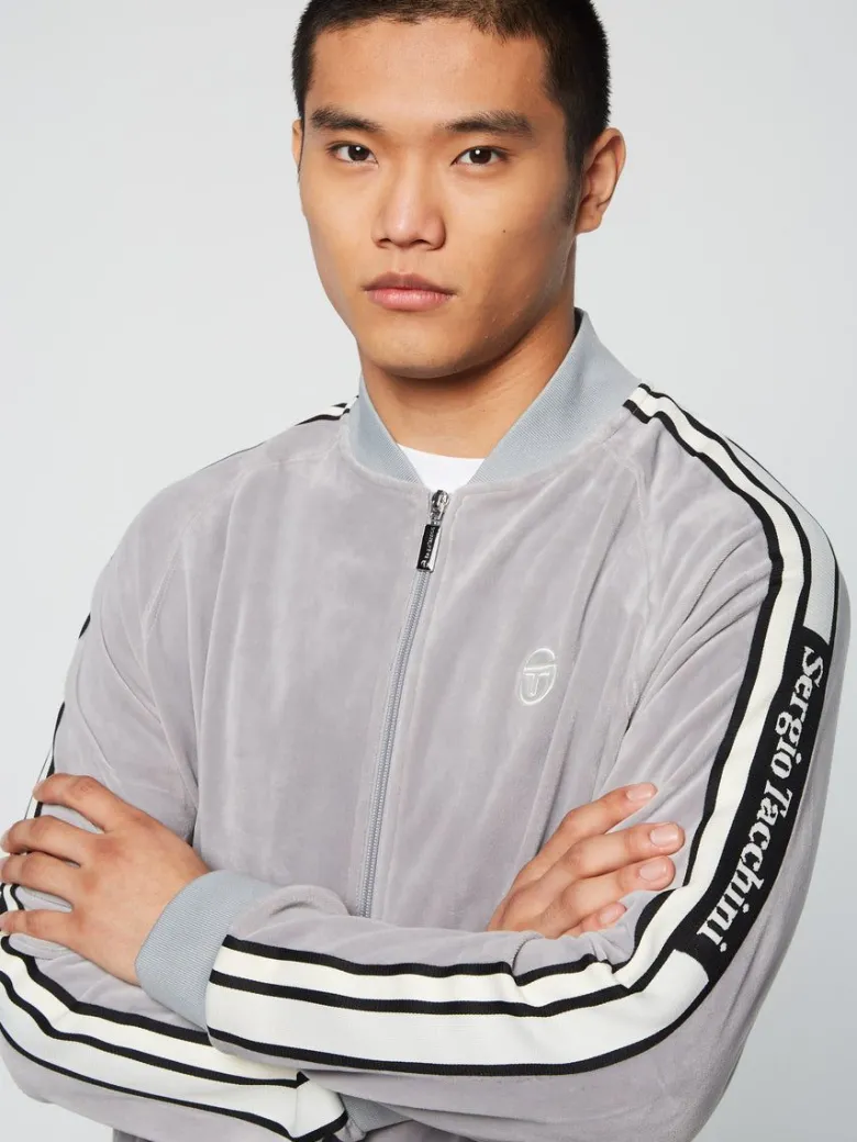 New Pereto Velour Track Jacket- Sleet Velour